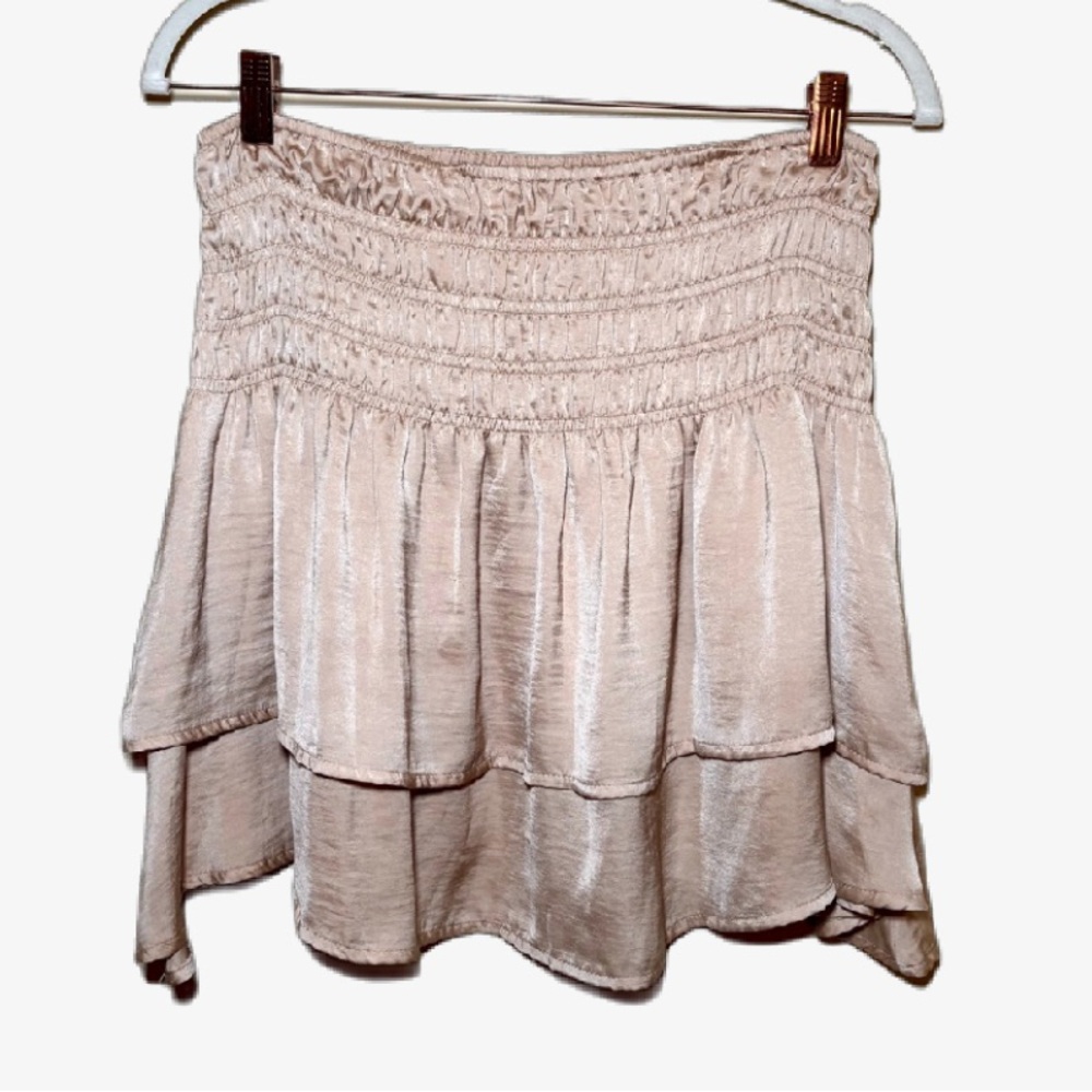 Smocked Tiered Mini Skirt